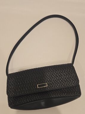 Liz Claiborne Black Woven Shoulder Bag